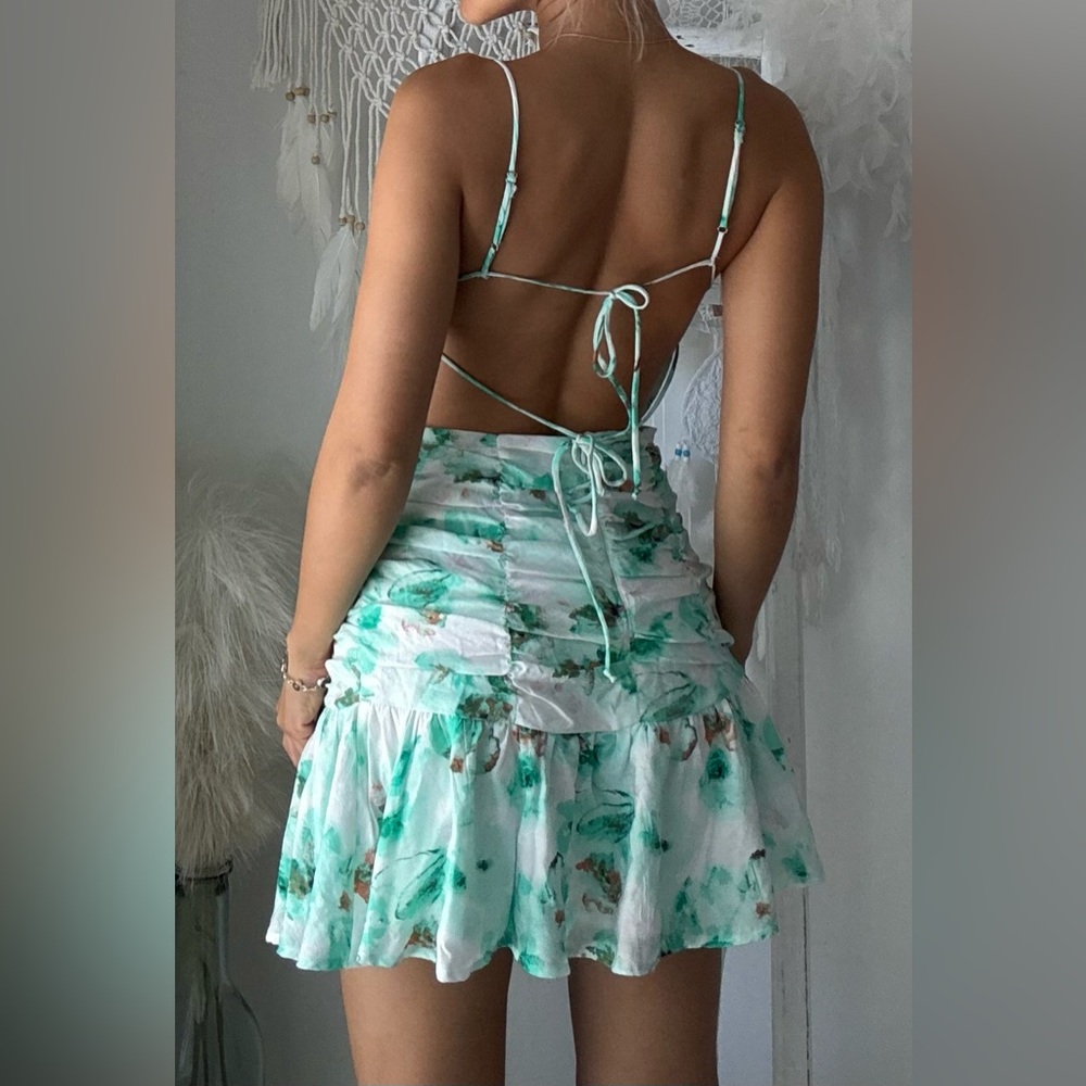 Floral Backless Dress / Sky to moon